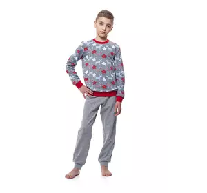 Піжама для хлопчика утеплена з зірками та оленями